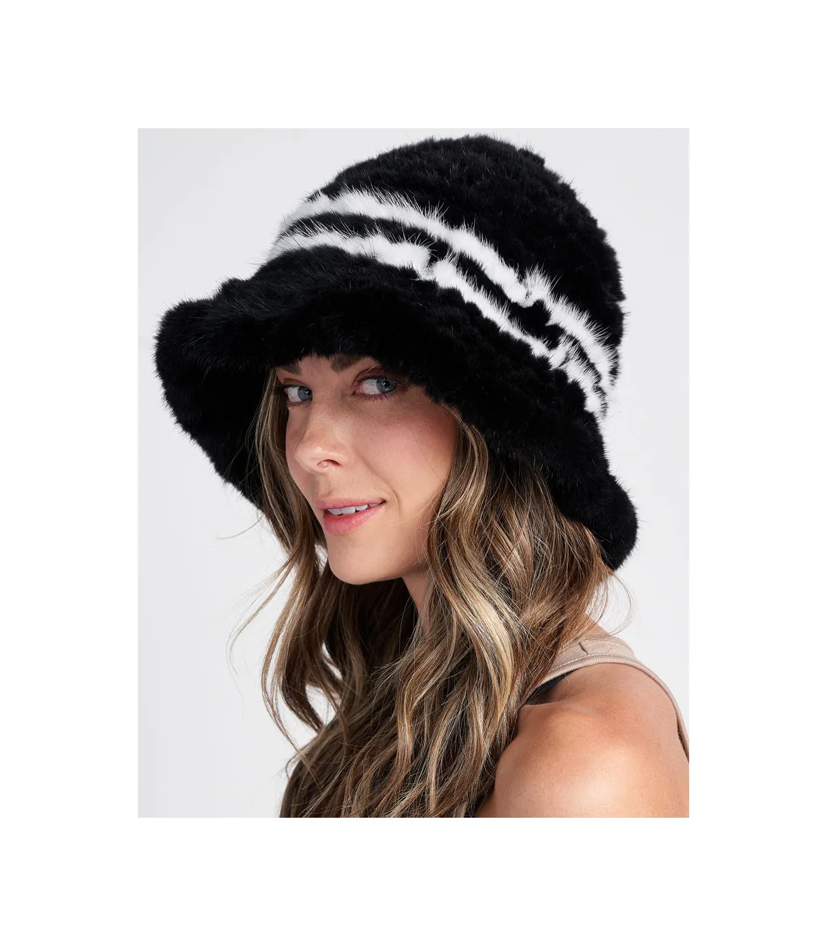 Faye Knit Mink Hat: FurHatWorld.com