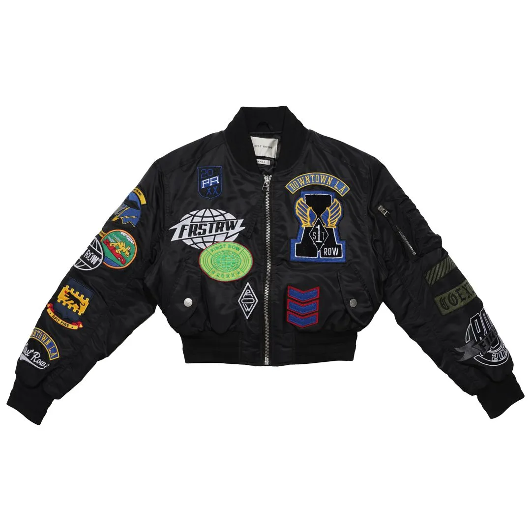 First Row Coexist Multi Patches  Black Women's Jacket