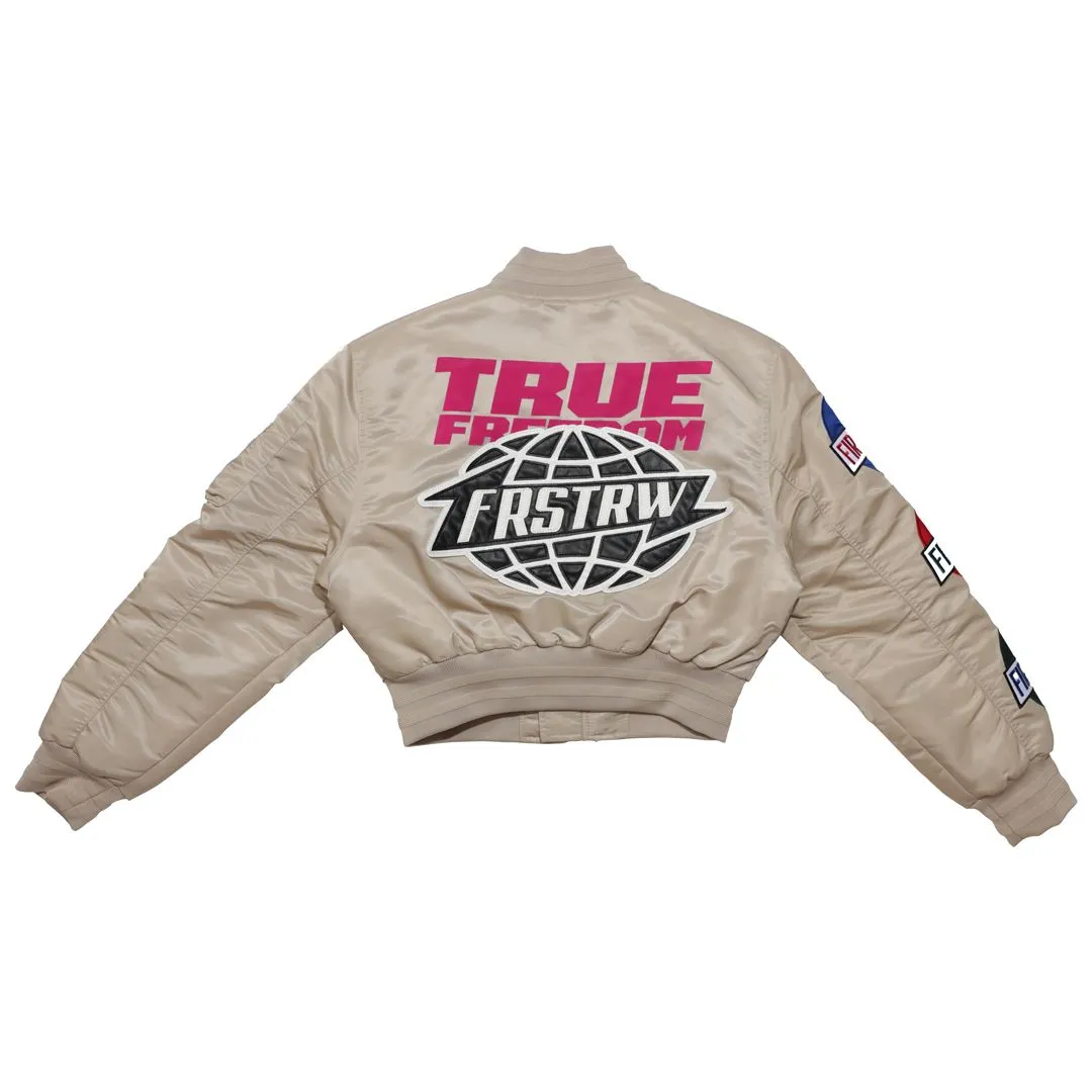 First Row True Freedom Multi Patches  khaki Women's Jacket