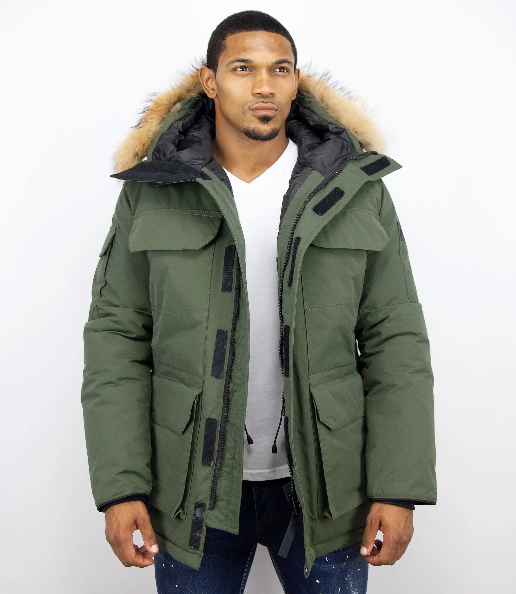 Fur Collar Coat | Men Winter Coat Long | Expedition Parka |