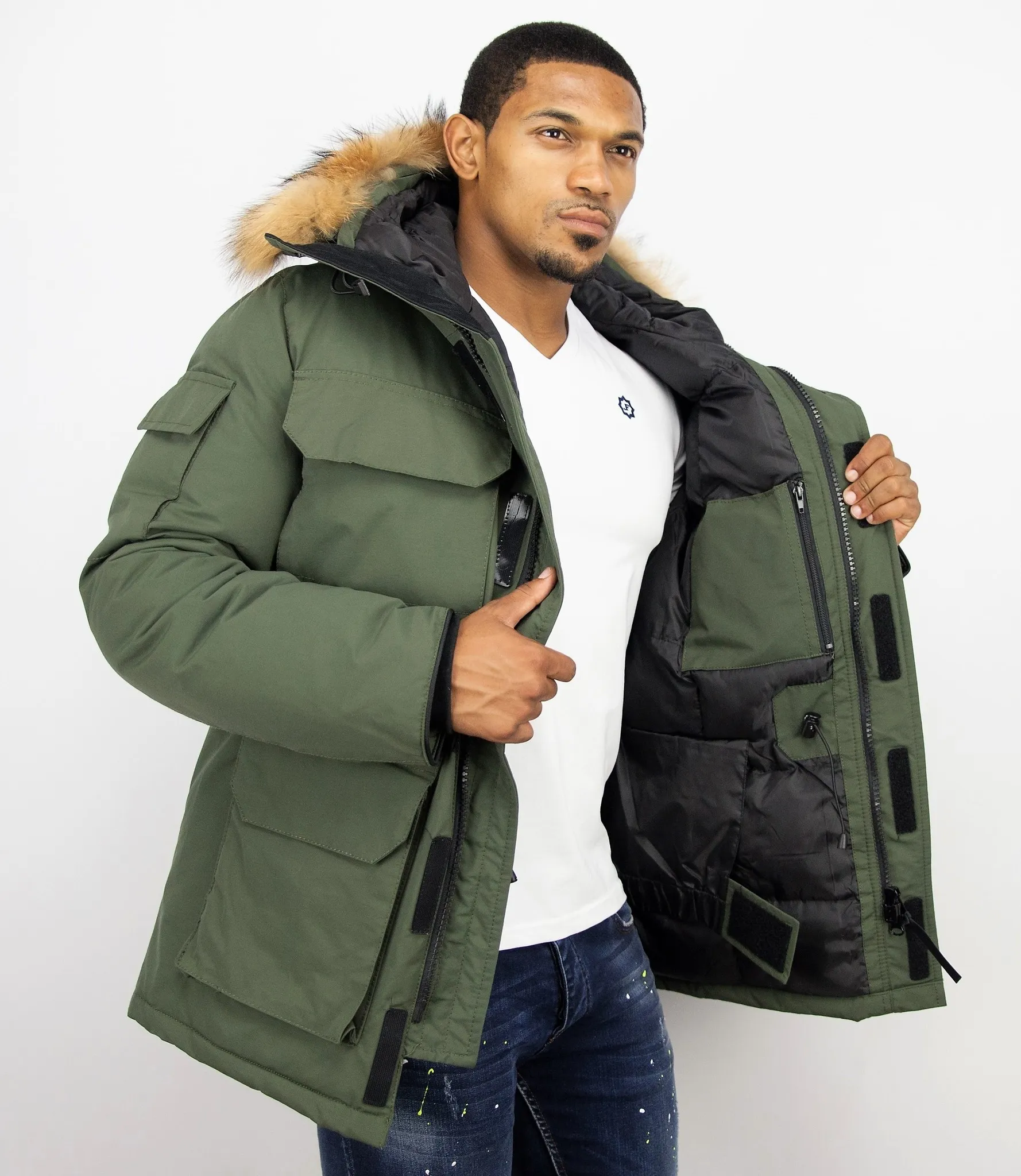 Fur Collar Coat | Men Winter Coat Long | Expedition Parka |