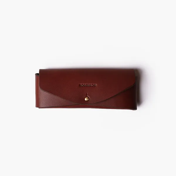 Glasses case in vegetable-tanned leather - Brown