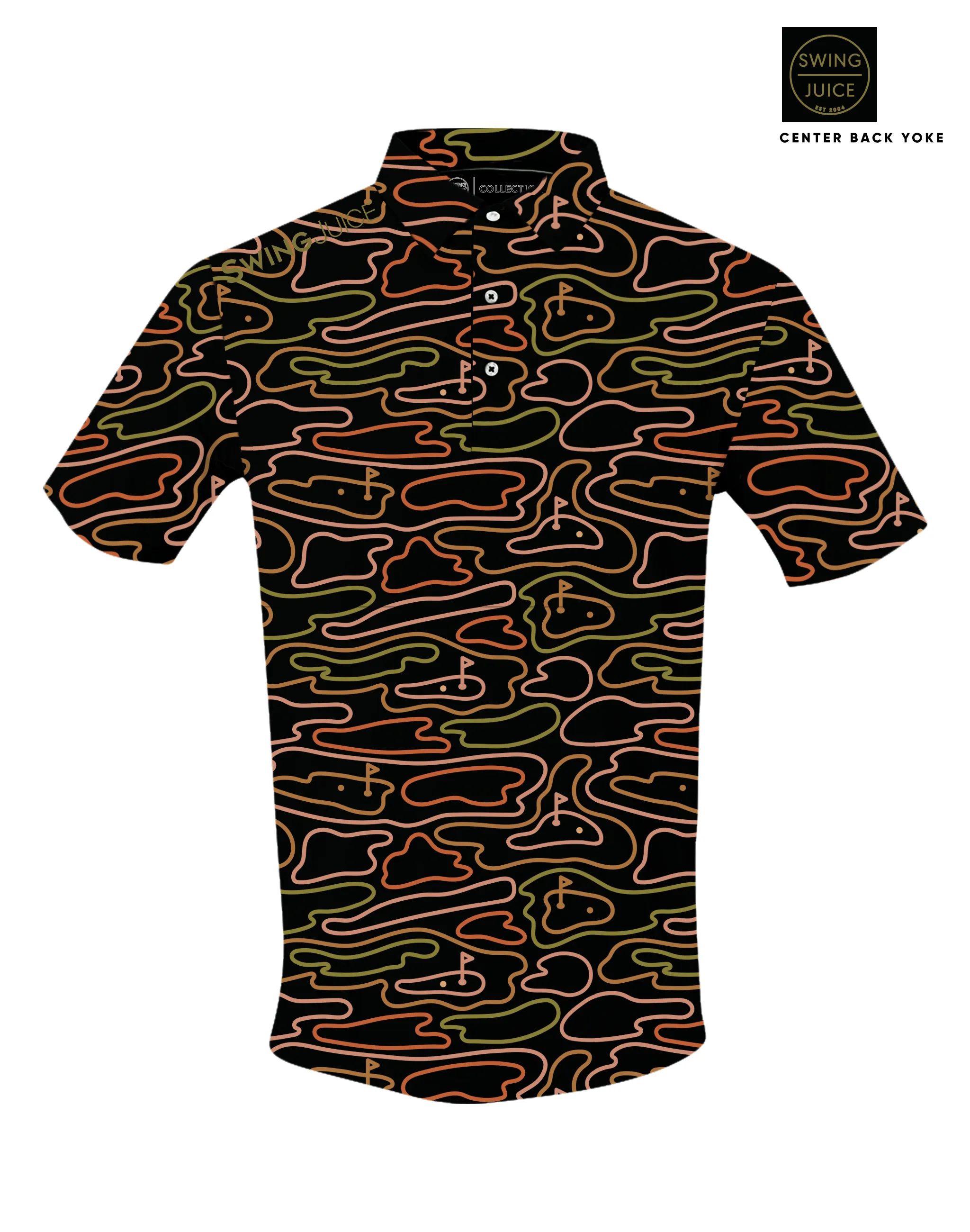 Golf Rhythmic Lines Men's Polo