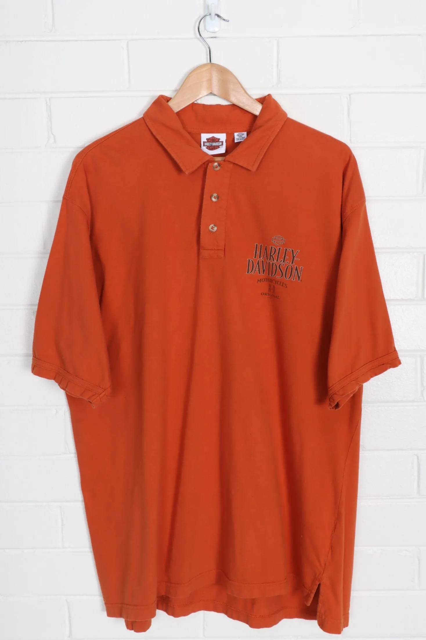 HARLEY DAVIDSON Central Maine Orange Collared Tee (XXL)