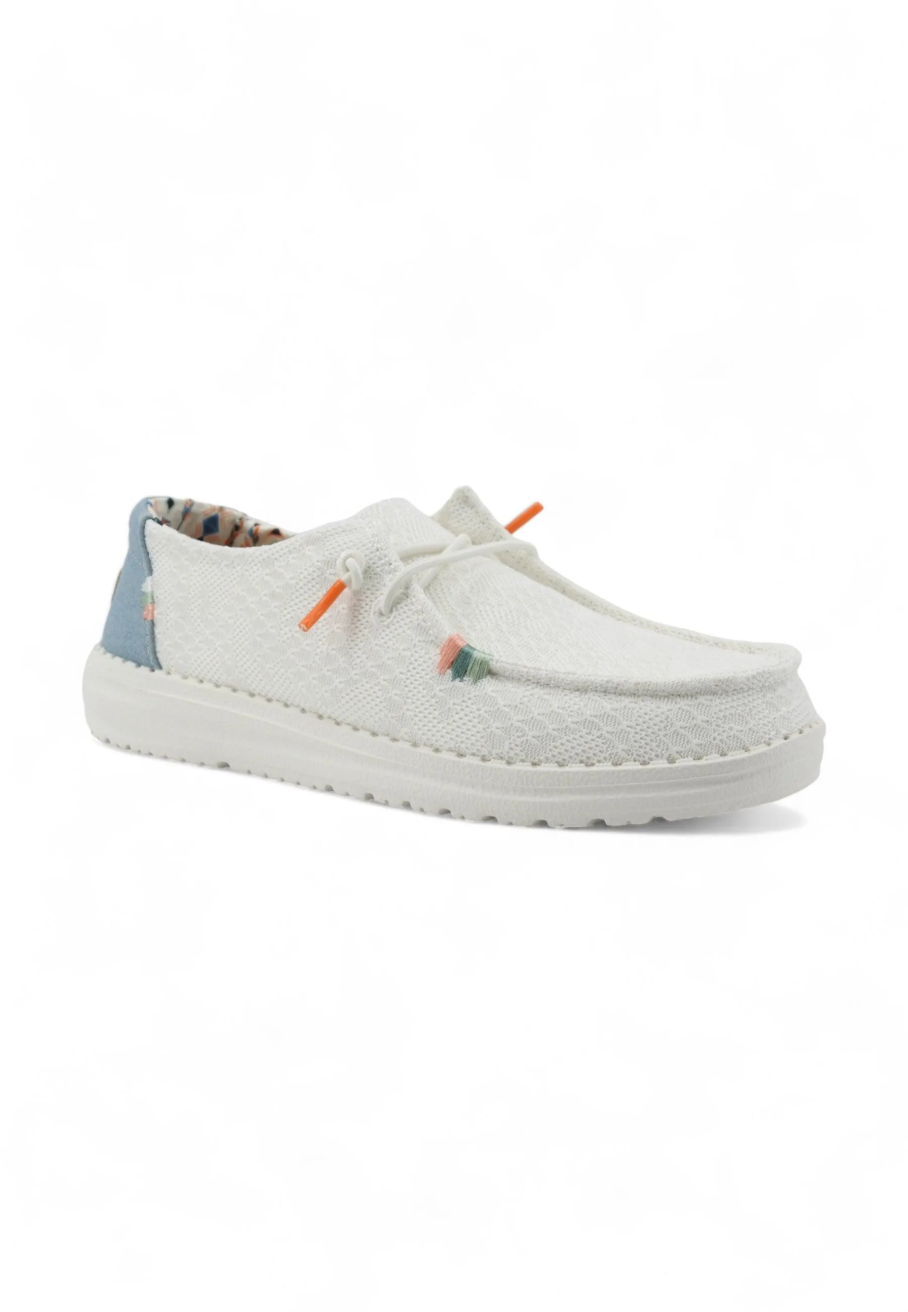 HEY DUDE Wendy Boho Sneaker Vela White Crochet 40054-1KF