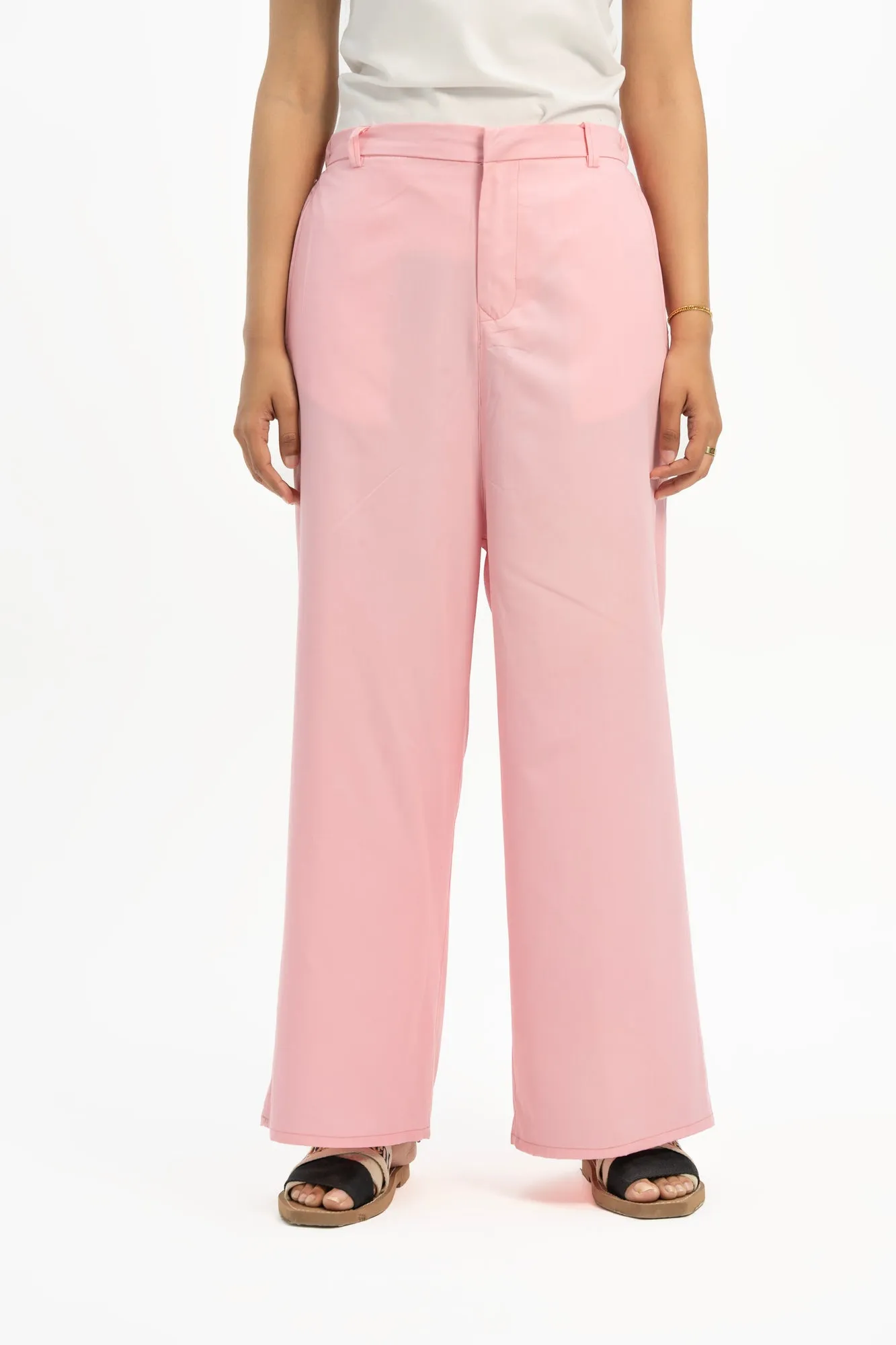 High Waisted Culotte Pant - Light Pink