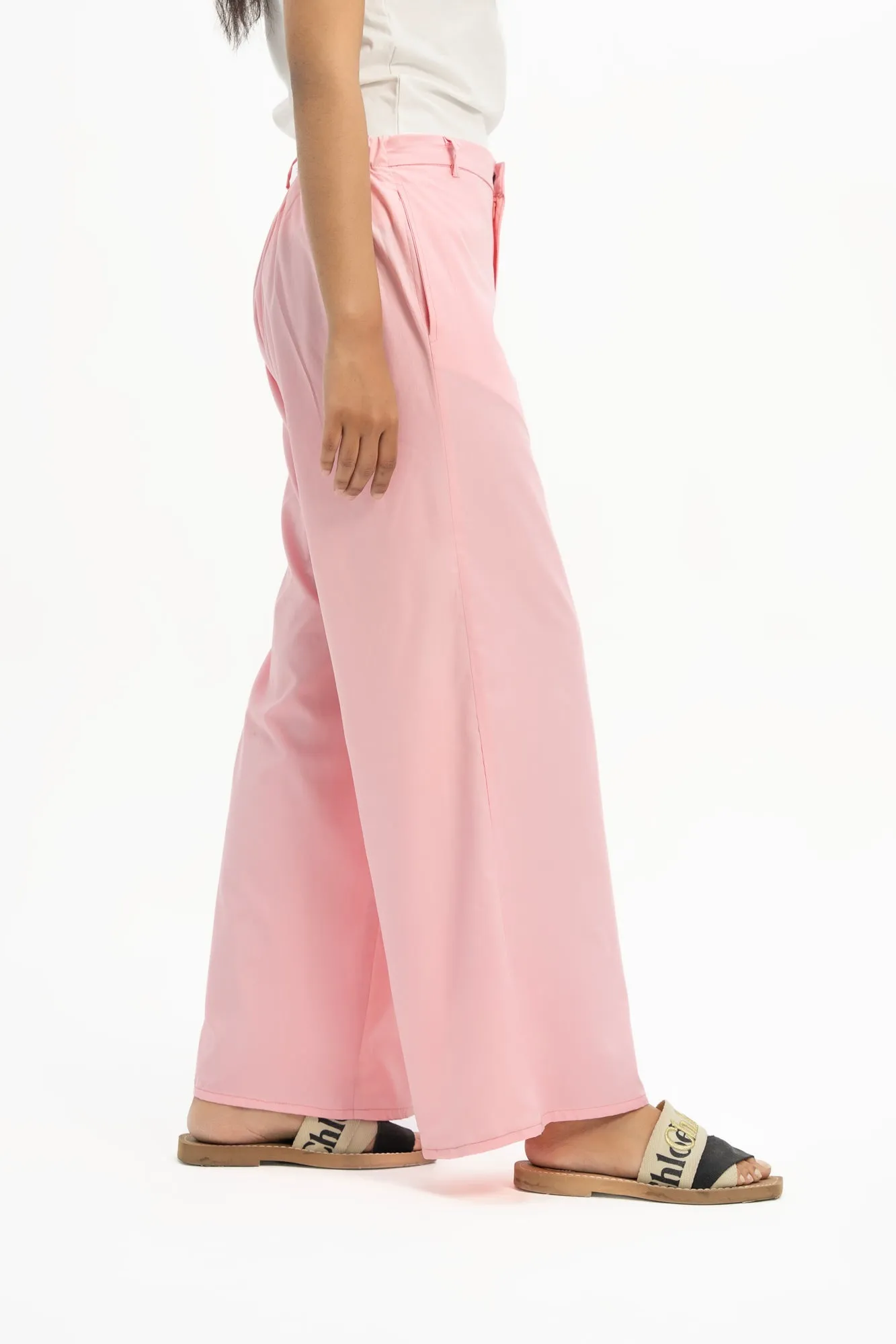 High Waisted Culotte Pant - Light Pink