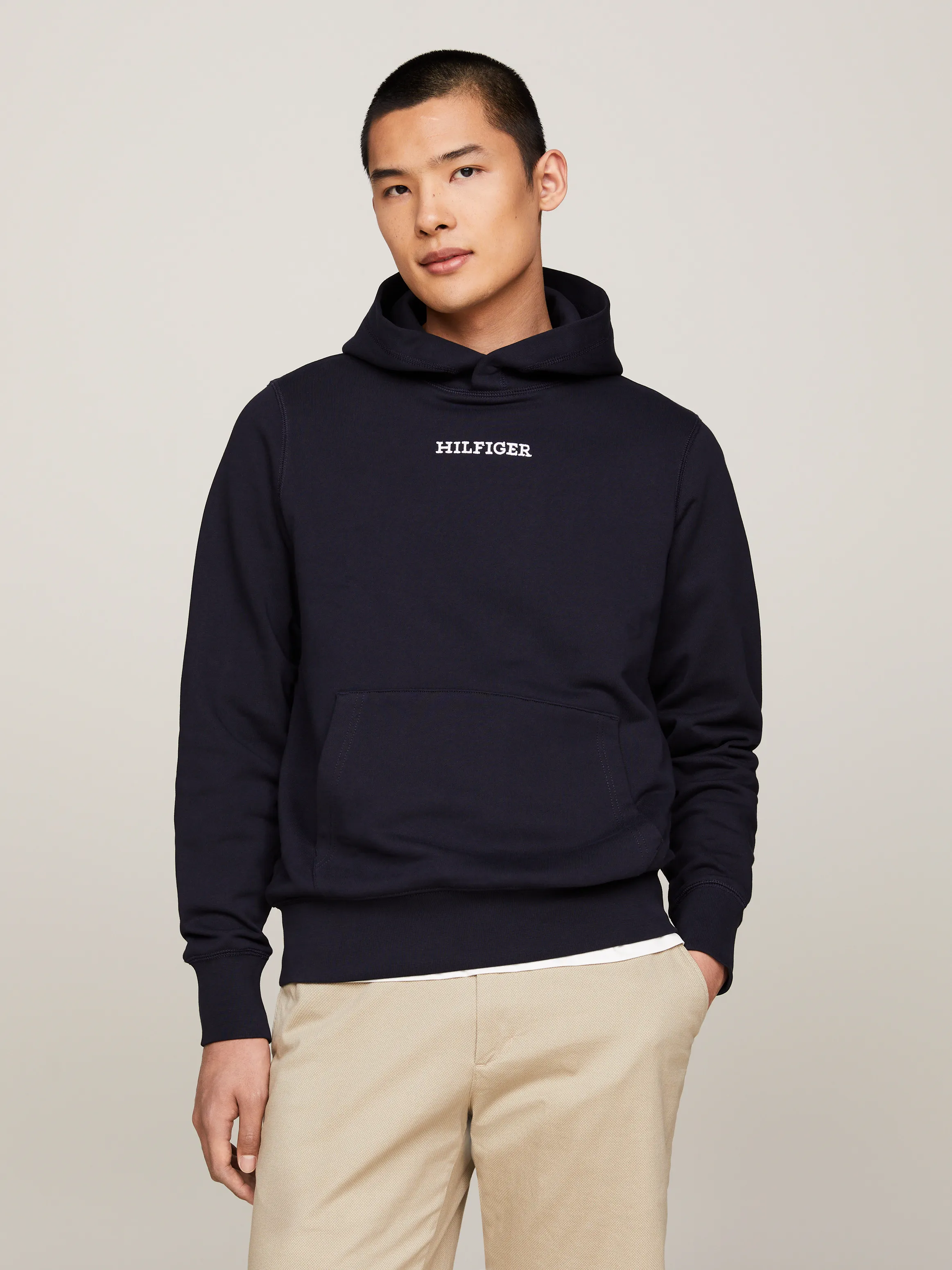 Hilfiger Monotype Topstitch Regular Fit Hoodie | Sweatshirts & Hoodies | Tommy Hilfiger