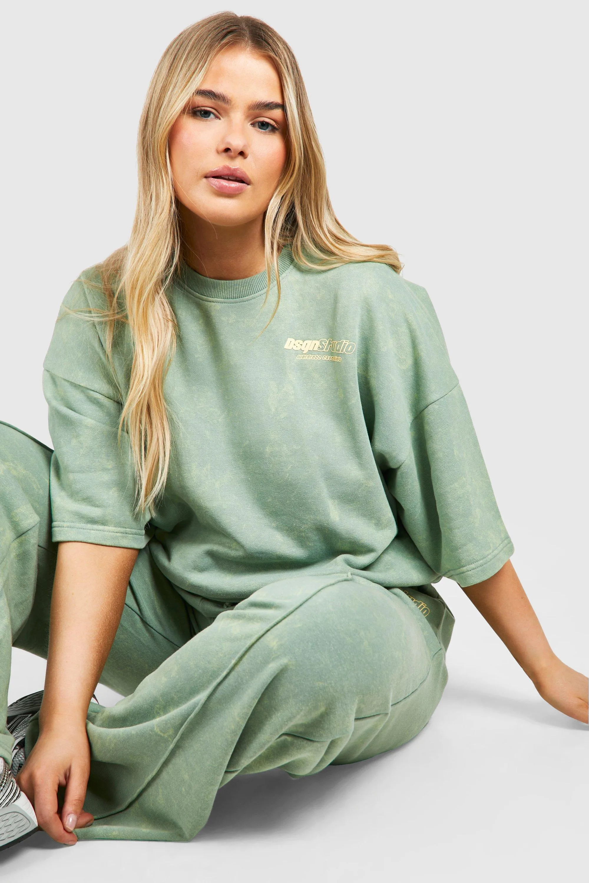 Hoodies & Sweatshirts | Plus Dsgn Studio Washed Short Sleeve Sweatshirt | boohoo