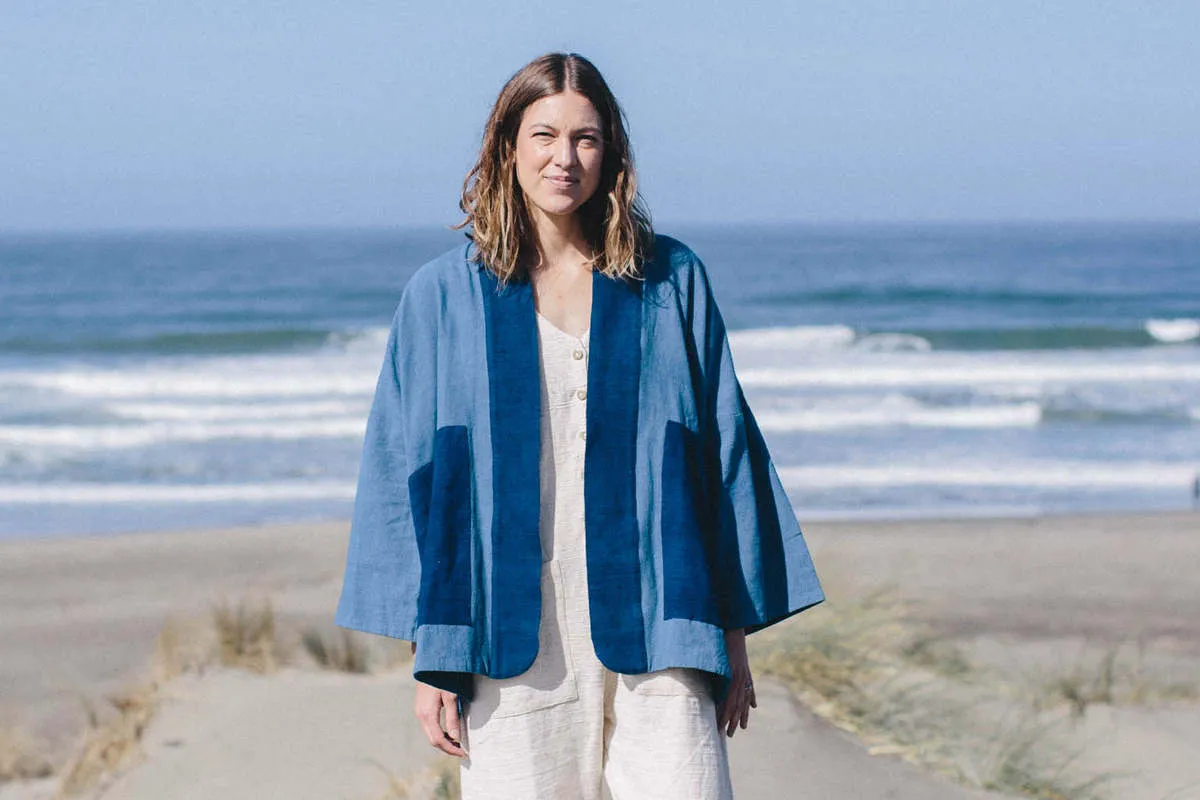 Indigo Waves Coat - Indigo