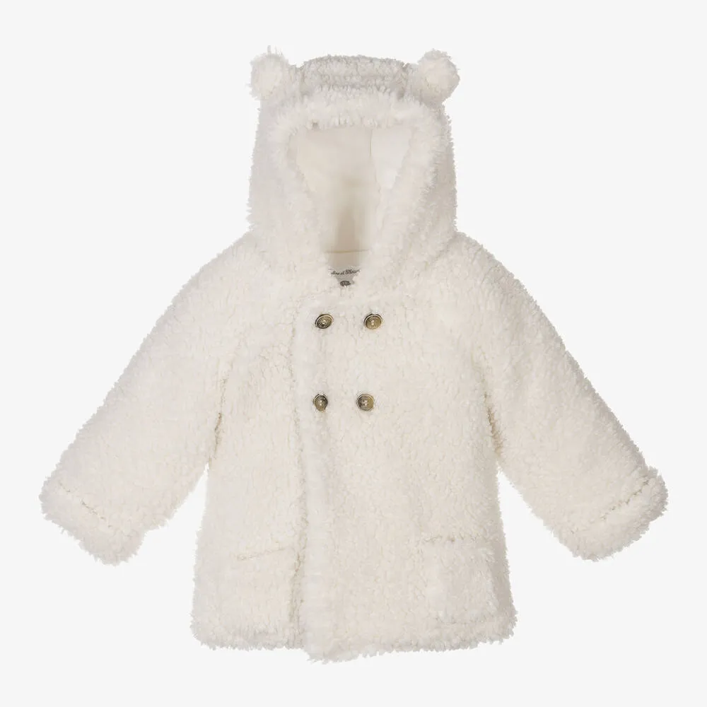 Ivory Borg Fleece Pram Coat