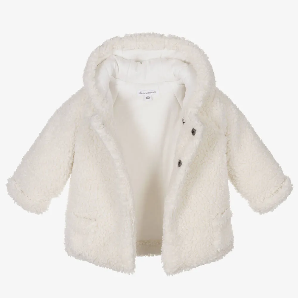 Ivory Borg Fleece Pram Coat