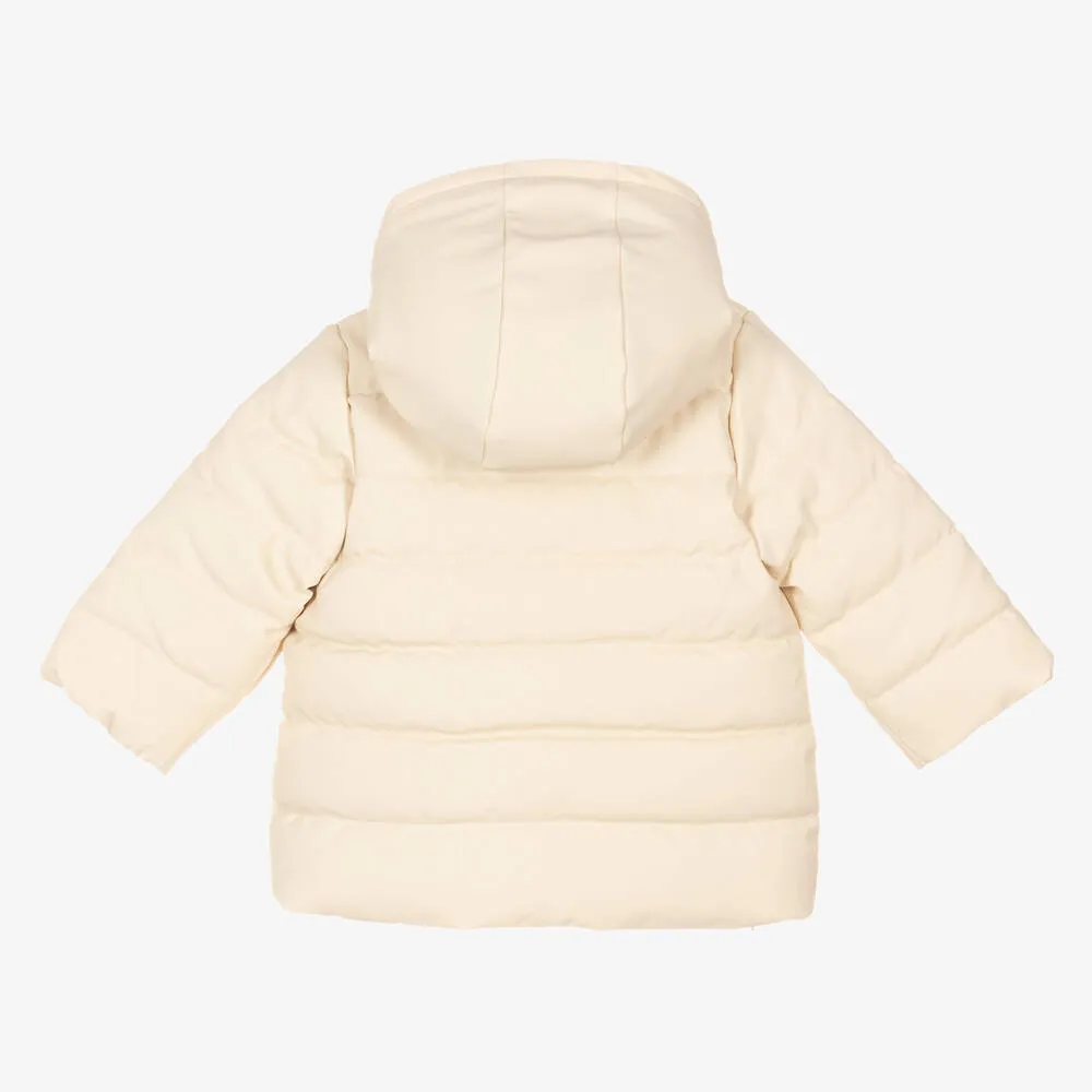 Ivory Hooded Puffer Coat