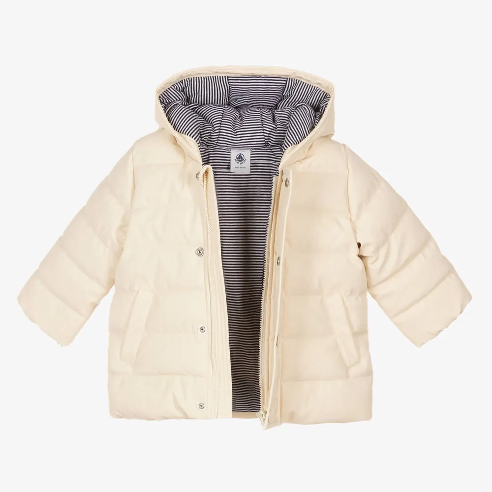 Ivory Hooded Puffer Coat