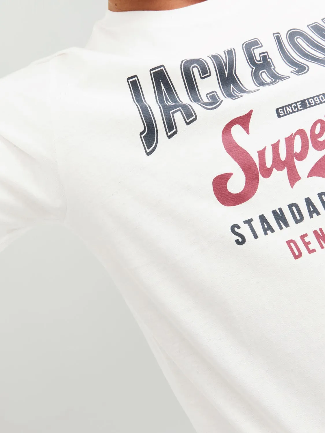 Jack & Jones Mens Printed 'JJELOGO Tee' Crew Neck T-Shirt