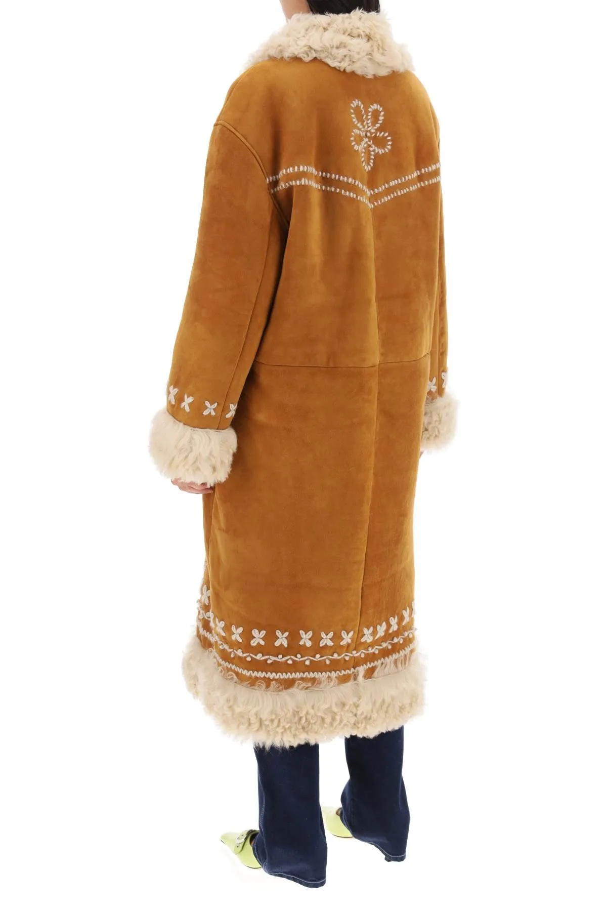 Keny Embroidered Shearling Coat