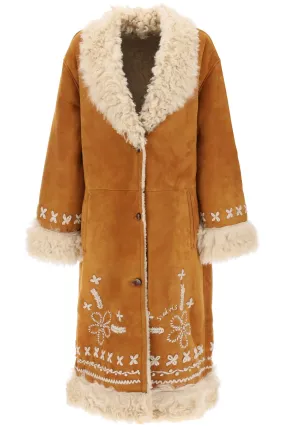 Keny Embroidered Shearling Coat