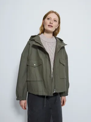 Khaki Rubber Boxy Jacket | Women | George at ASDA