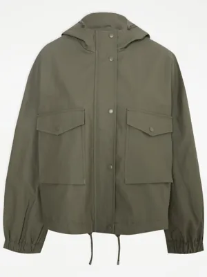 Khaki Rubber Boxy Jacket | Women | George at ASDA