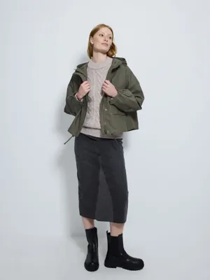 Khaki Rubber Boxy Jacket | Women | George at ASDA