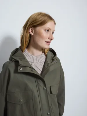 Khaki Rubber Boxy Jacket | Women | George at ASDA