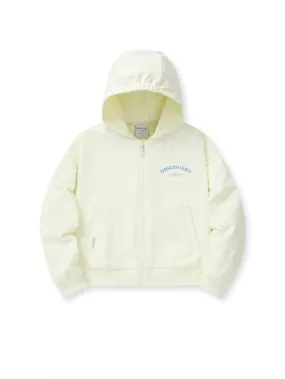 [KIDS] Girl Semi Crop Training Hood Zip-Up L.Cream