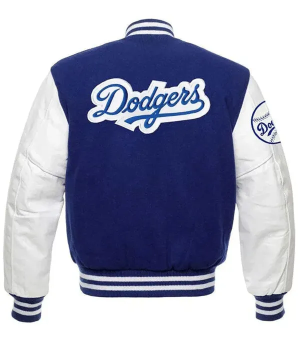 Letterman Los Angeles LA Dodgers Blue and White Varsity Jacket