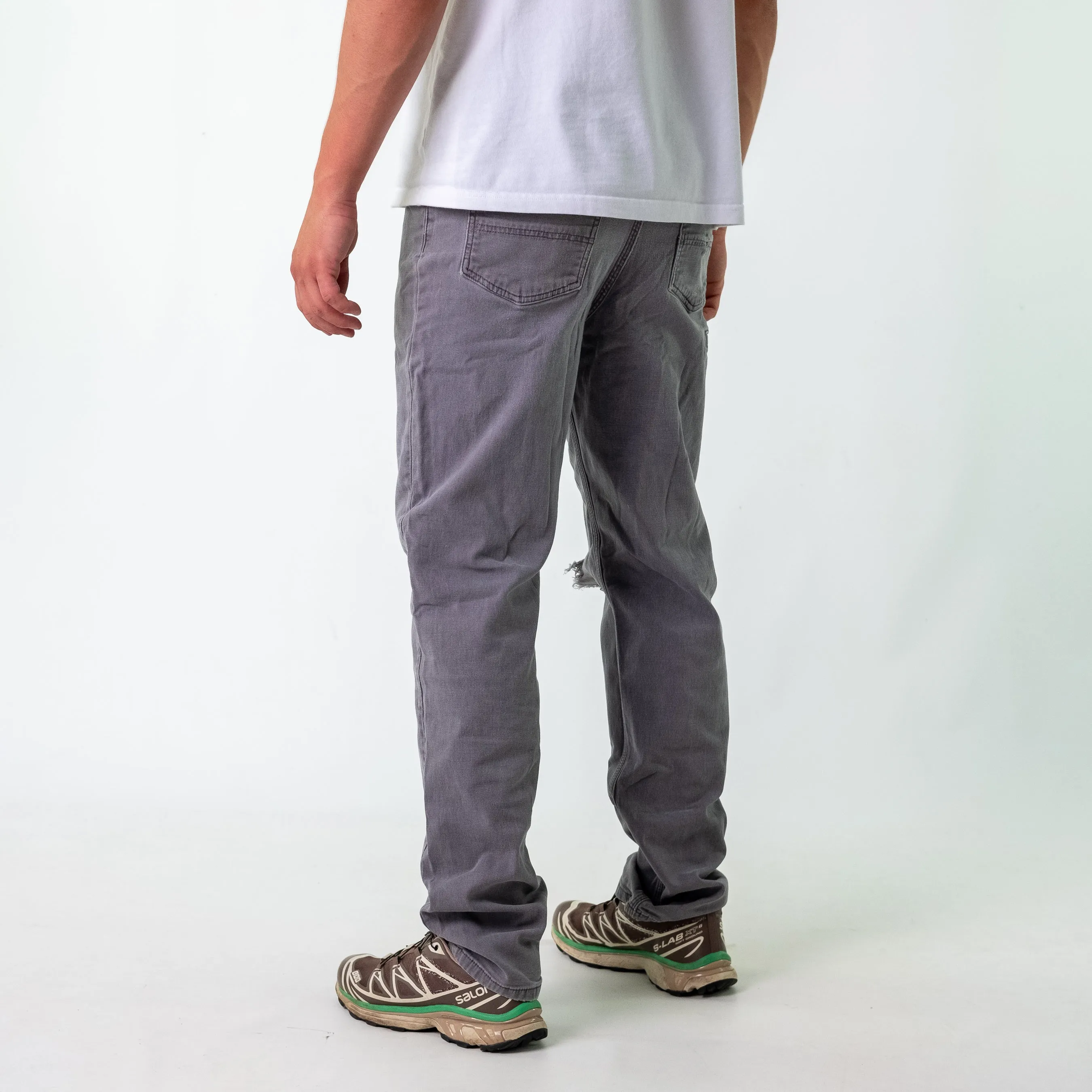 Light Grey y2ks Carhartt Canvas Carpenter Jeans Baggy Pants (36x32)