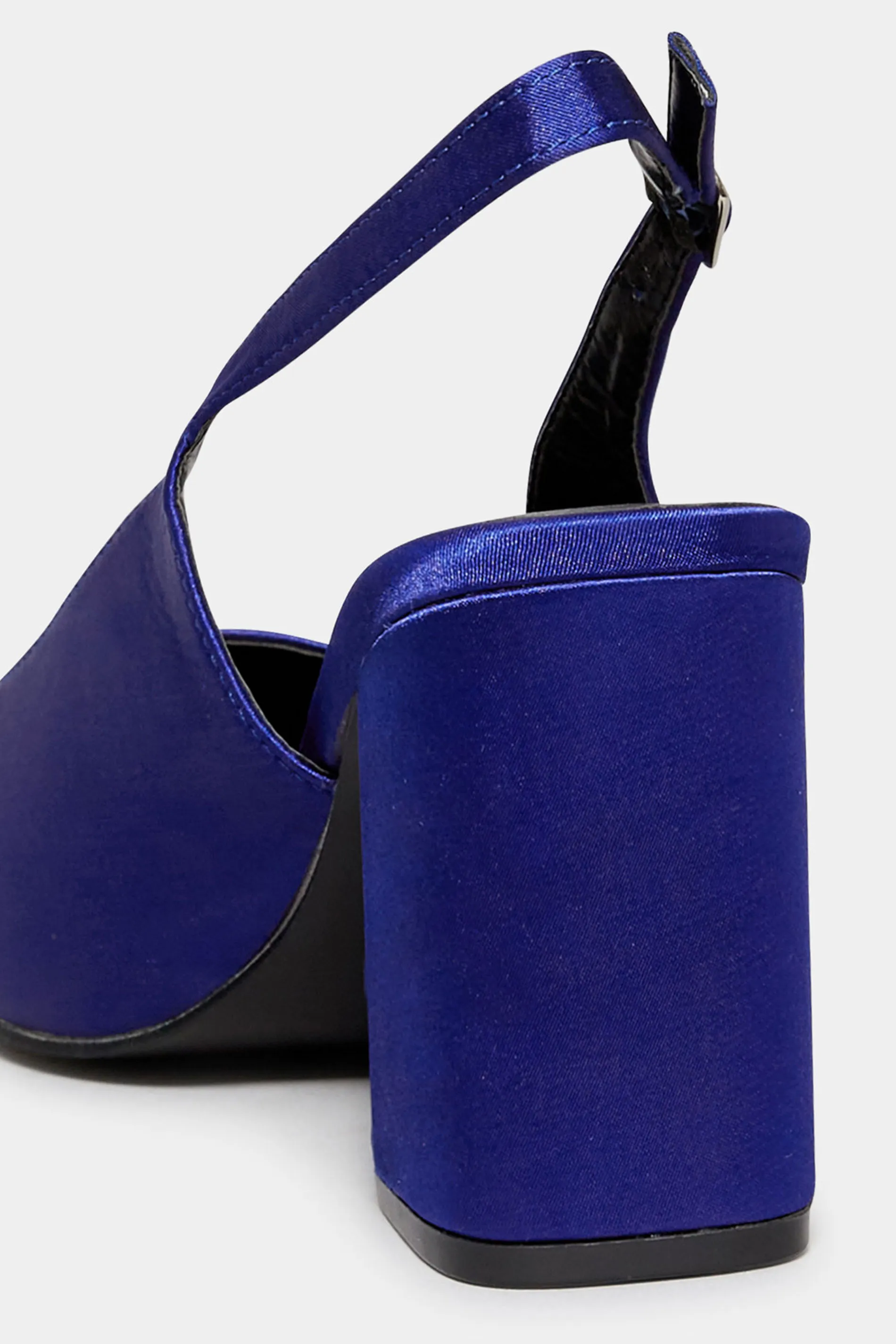 LIMITED COLLECTION Cobalt Blue Pointed Block Heel Court Shoes In Wide E Fit & Extra Wide EEE Fit