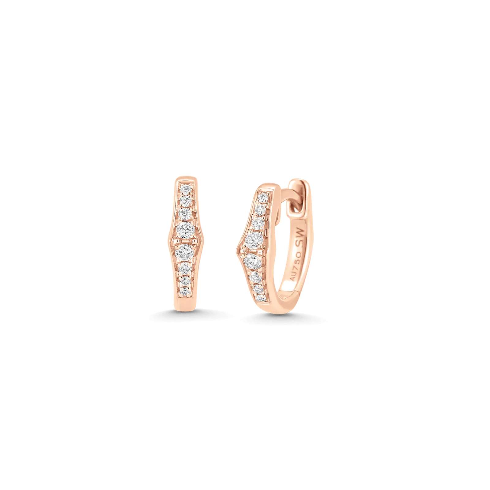 Lucia Diamond Cluster Huggie Earrings