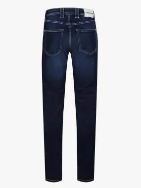 Luxury Edition Tailored Fit Jeans - Mid Blue/White Patch