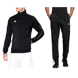 Mens Adidas Core 18 Pes Track Pants Jacket Tracksuit Training Set Black