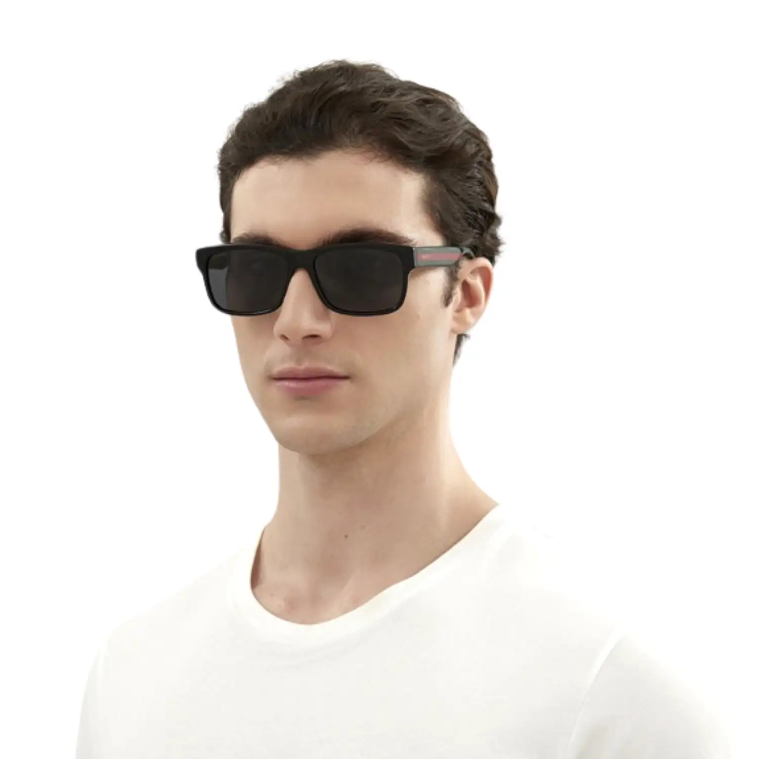 Men's Black Grey Square Sunglasses