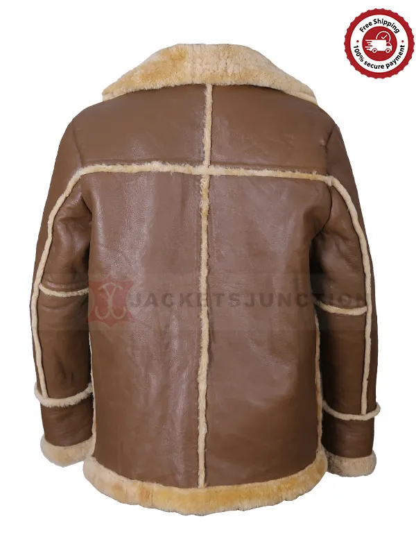 Mens Shearling Sheepskin Leather Coat