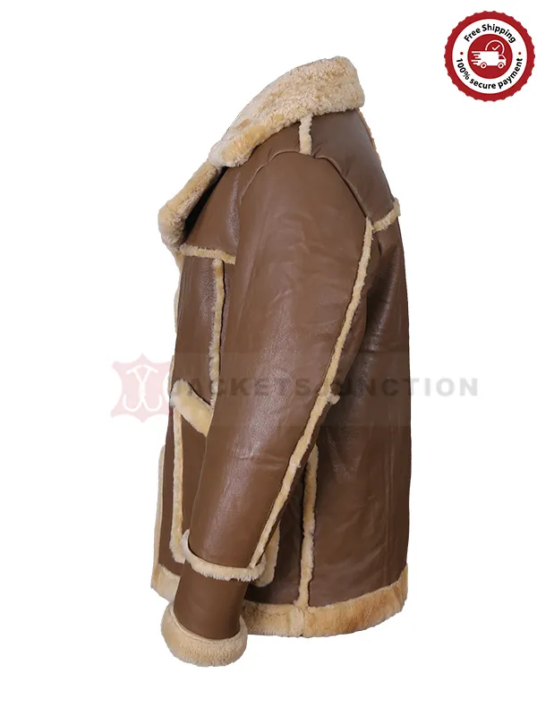 Mens Shearling Sheepskin Leather Coat