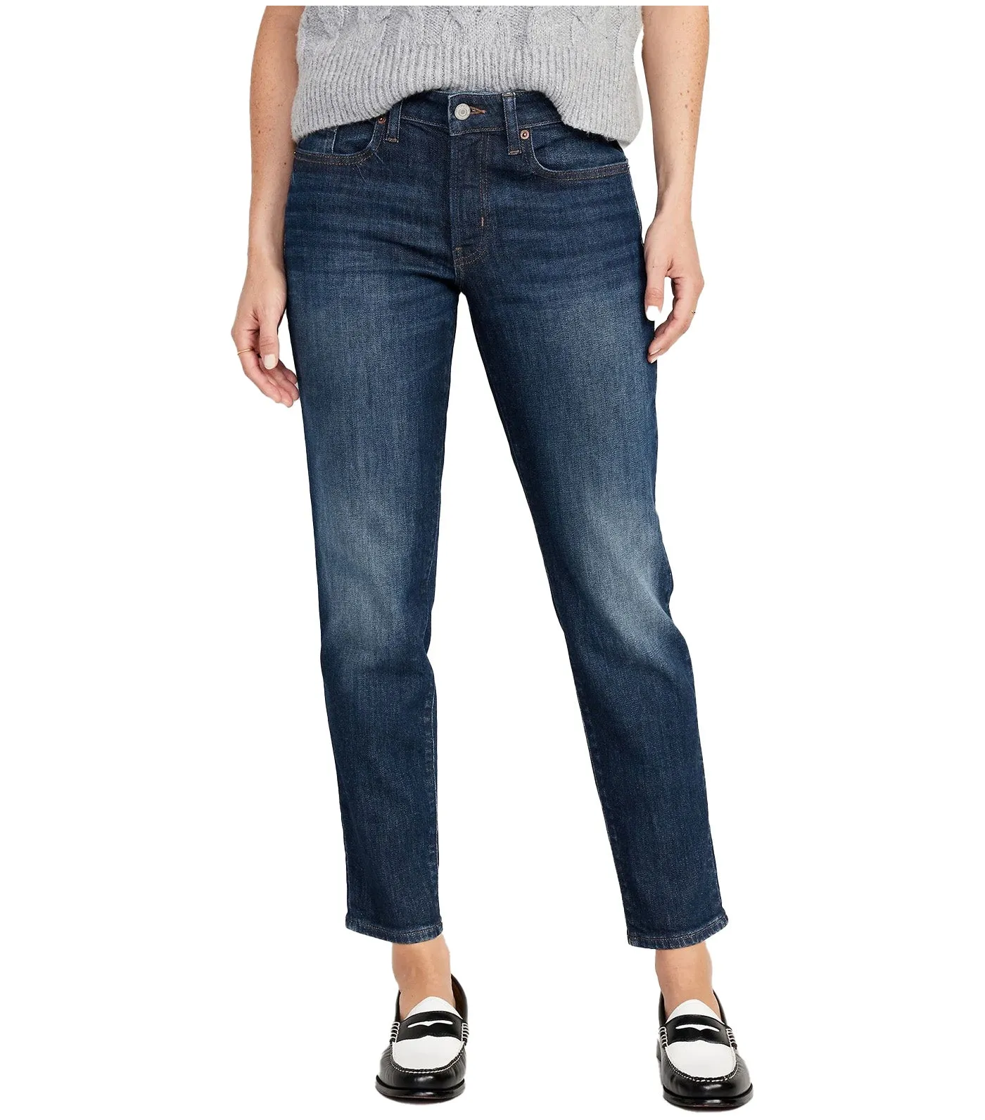 Mid-Rise OG Straight Ankle Jeans for Women Firethorn