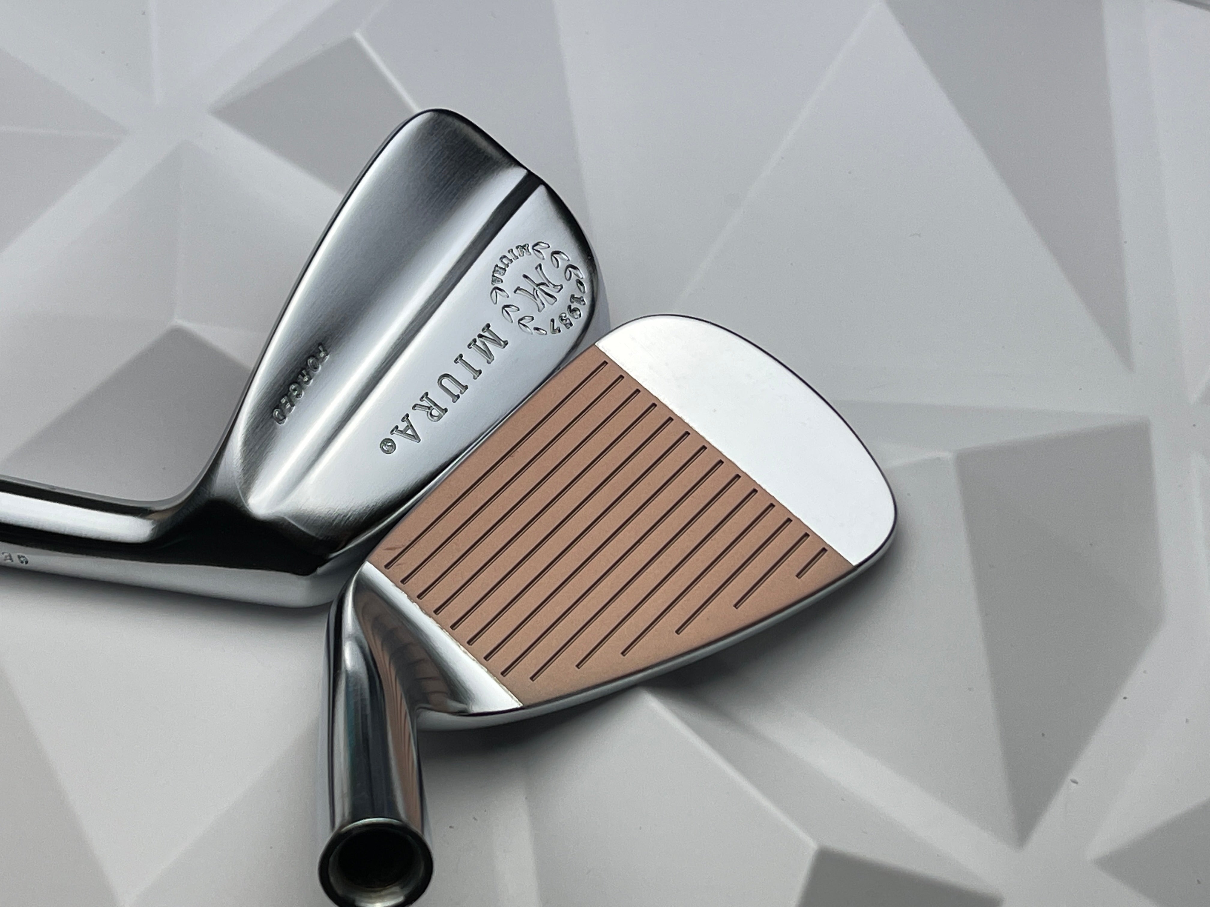 Miura Golf Irons Baby Blades Mirror Satin with Copper Face