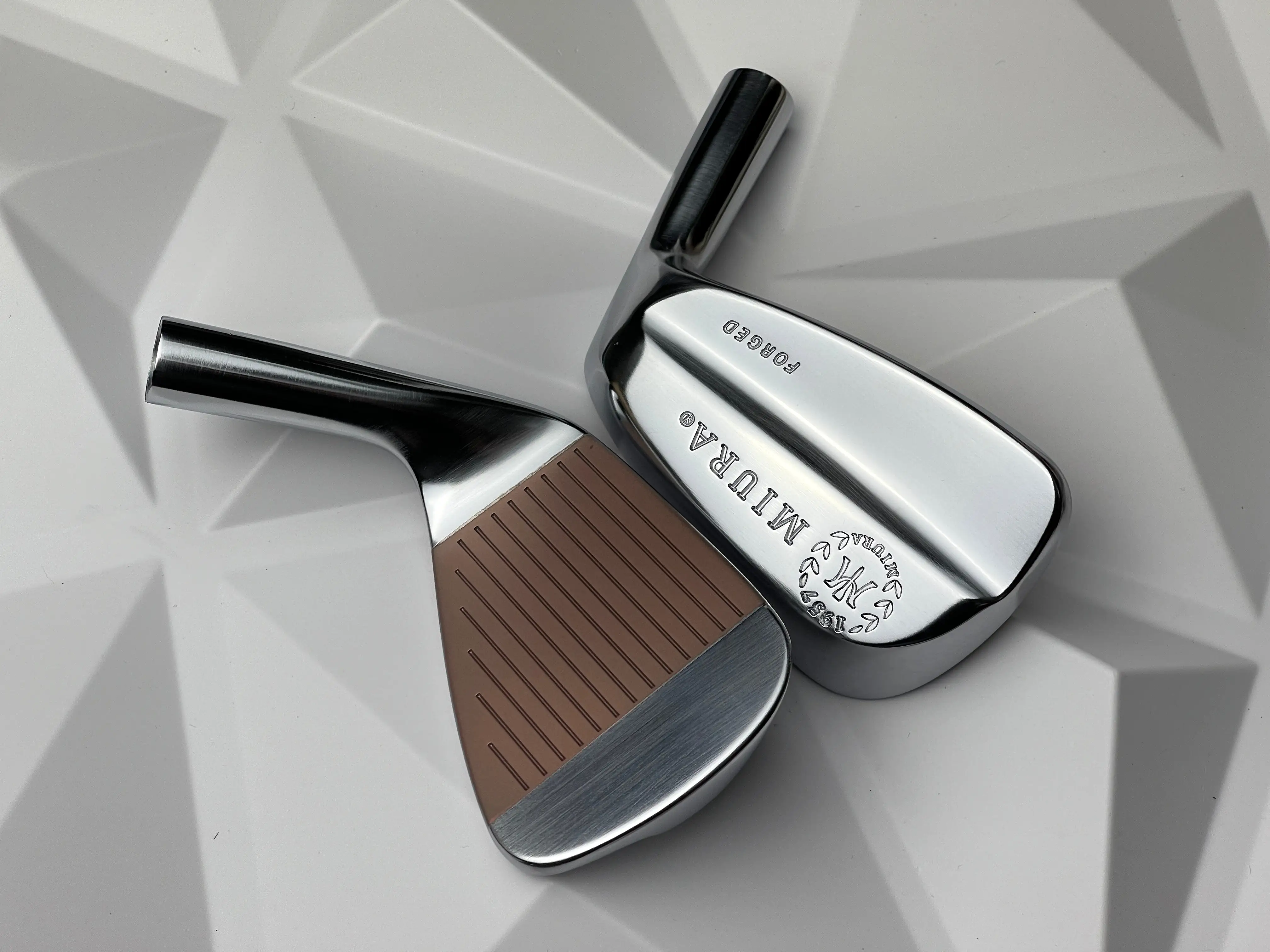 Miura Golf Irons Baby Blades Mirror Satin with Copper Face