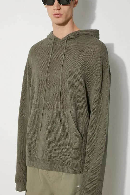 MKI MIYUKI ZOKU cotton sweatshirt Loose Gauge Hoody men's green color hooded smooth LOOSE.GAUGE.HOODY