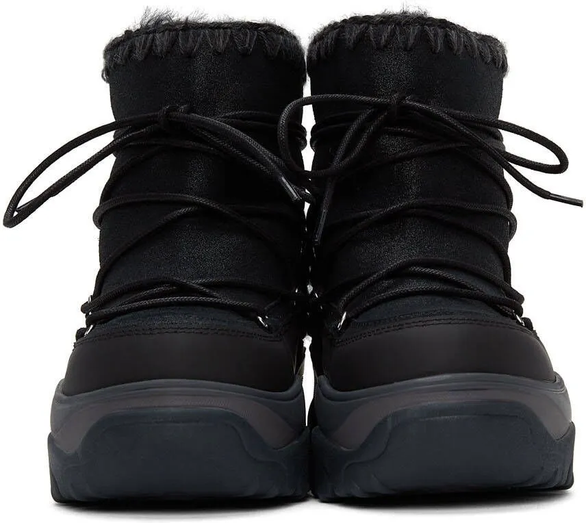 Mou Black Chunky Sneaker Lace-Up Boots