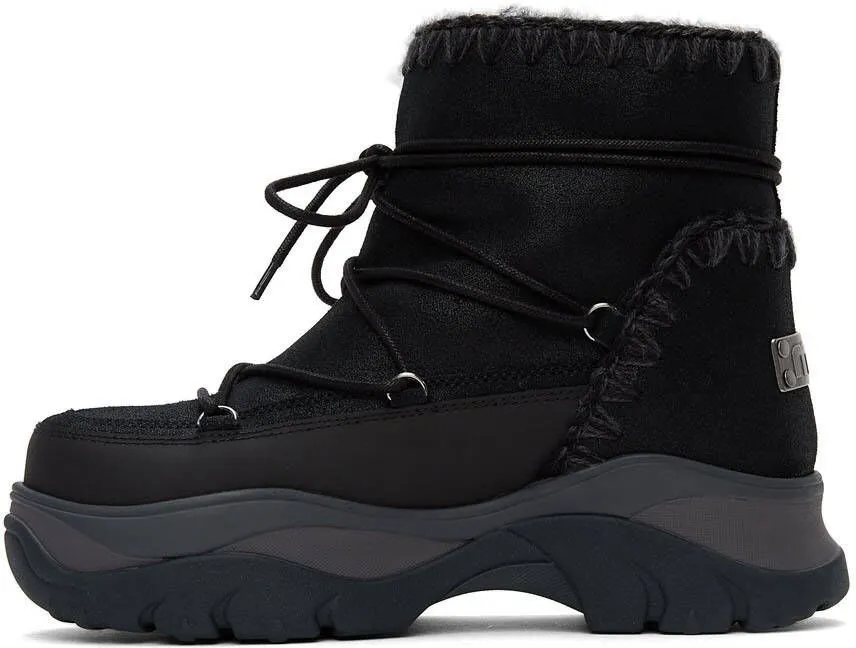 Mou Black Chunky Sneaker Lace-Up Boots