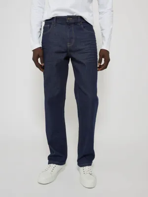 Navy Rinse Loose Fit Jeans | Men | George at ASDA