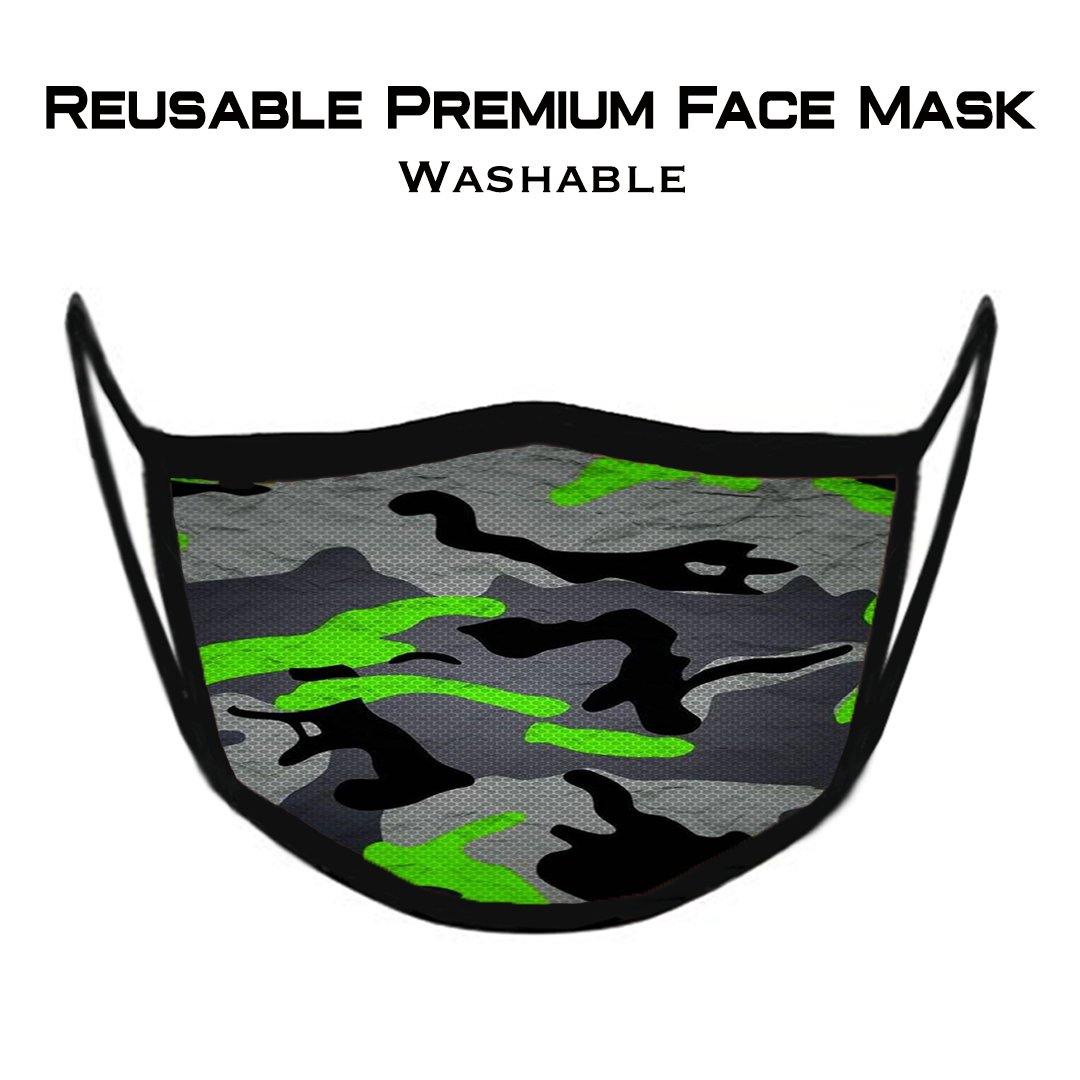 Neon Camo Premium Face Mask (Reusable)