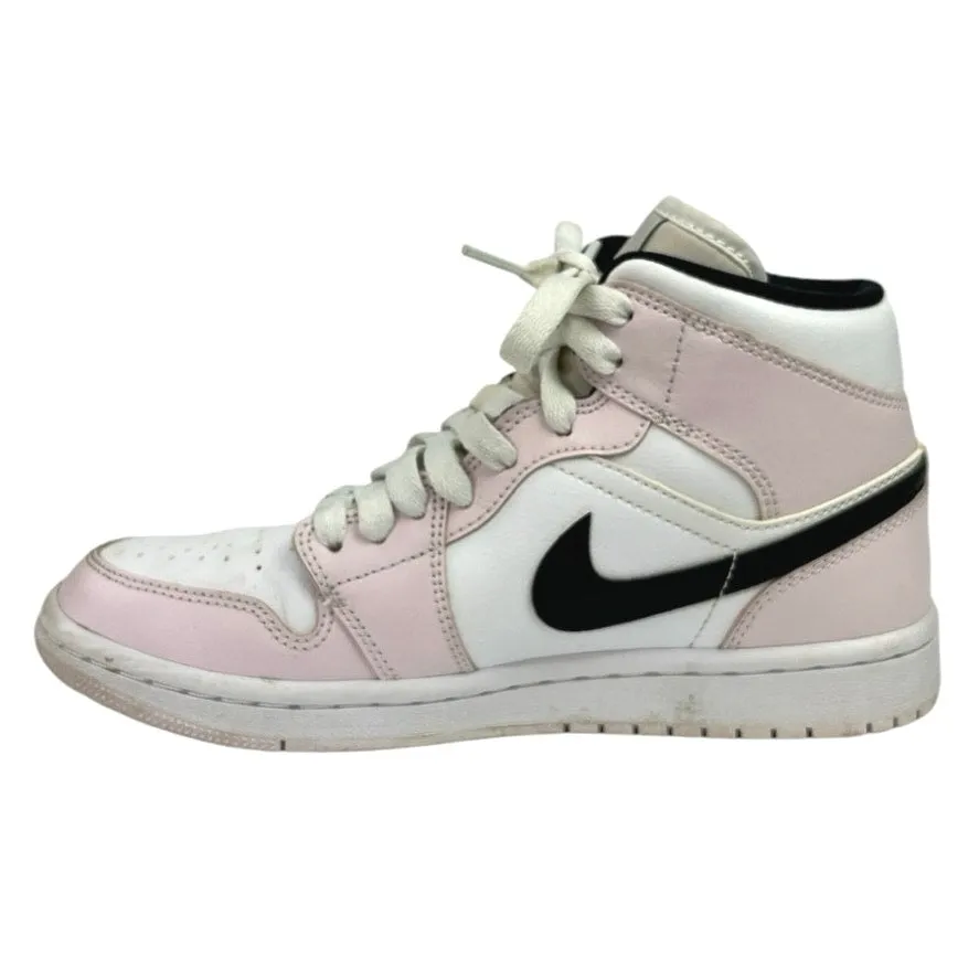 Nike Air Jordan Mid Barely Rose White Pink Lace Up Athletic Sneaker Shoes Size 6