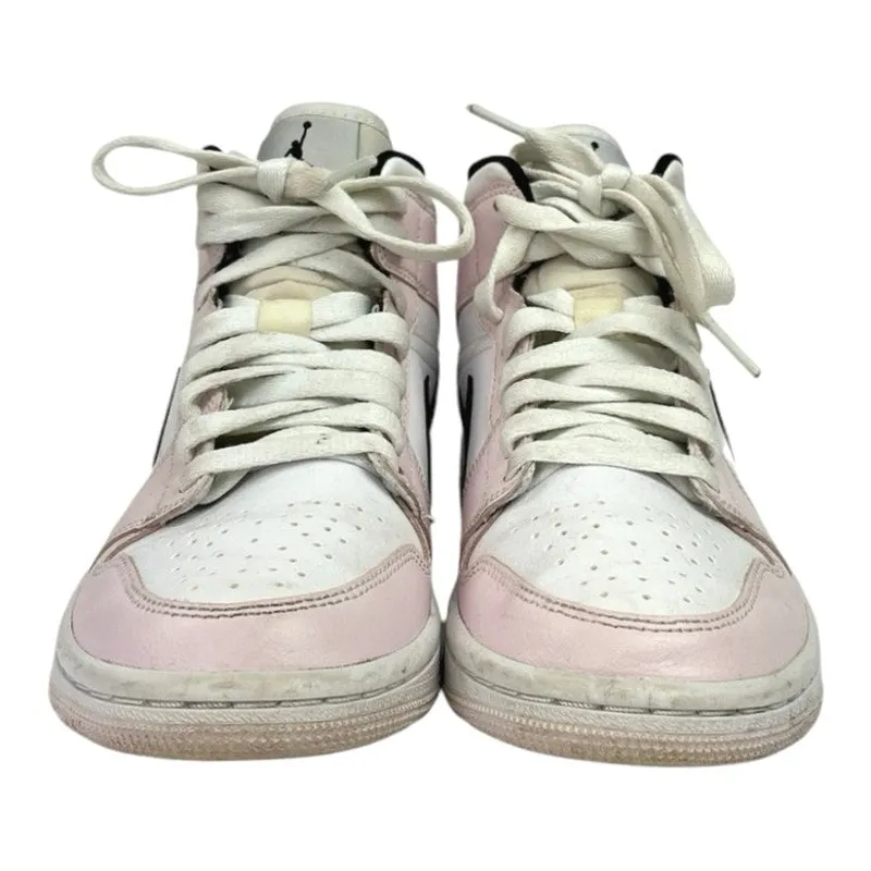 Nike Air Jordan Mid Barely Rose White Pink Lace Up Athletic Sneaker Shoes Size 6