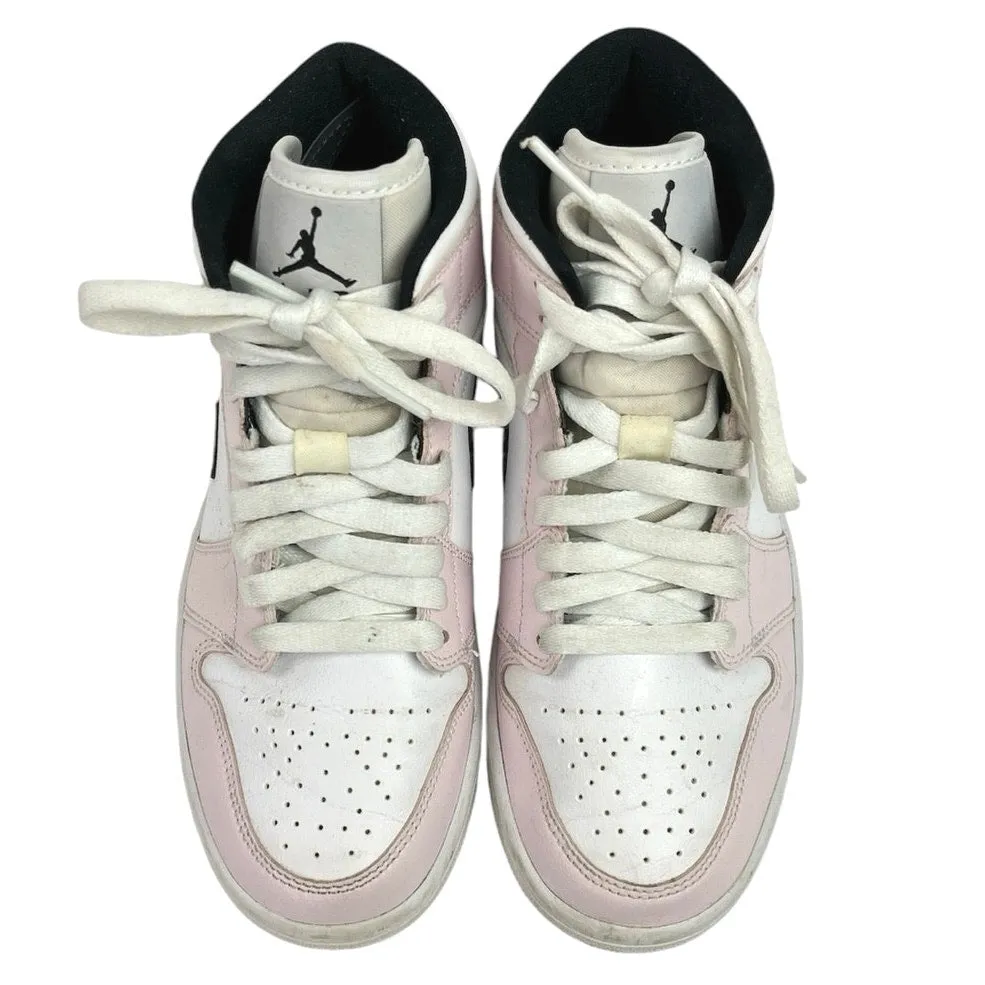 Nike Air Jordan Mid Barely Rose White Pink Lace Up Athletic Sneaker Shoes Size 6