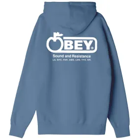 Obey Sound & Resistance Box Fit Heavyweight Terry Hood | Obey Clothing UK