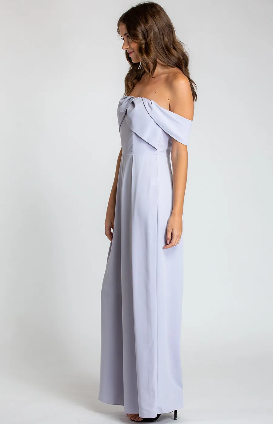 Off Shoulder Jumpsuit with Pleated Front Detail (SJP420A) 