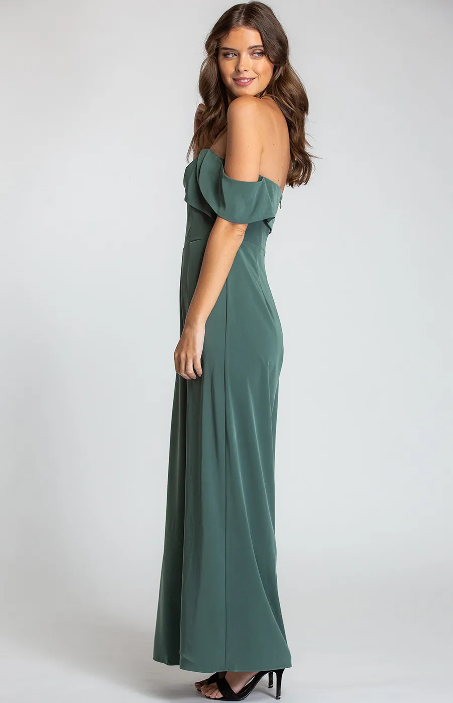 Off Shoulder Jumpsuit with Pleated Front Detail (SJP420A) 