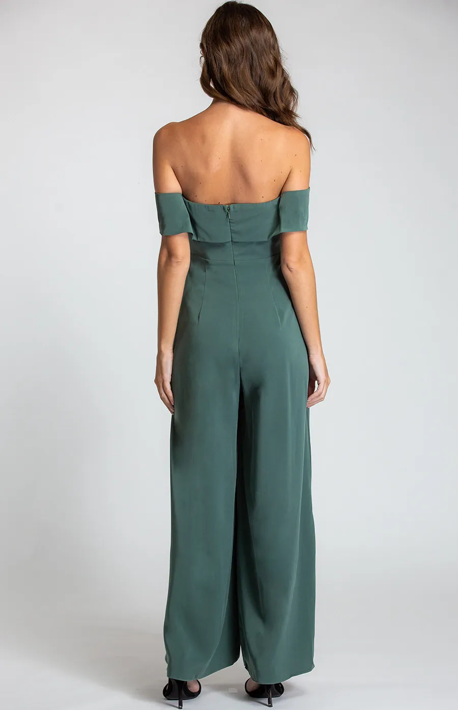 Off Shoulder Jumpsuit with Pleated Front Detail (SJP420A) 